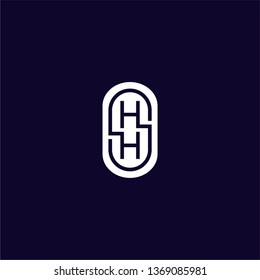 abstract geometric rounded circle HH logo letters design concept