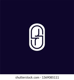 abstract geometric rounded circle JJ logo letters design concept