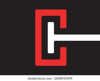 Abstract Geometric Rounded Letter C Shape Symbol Graphic Element Icon