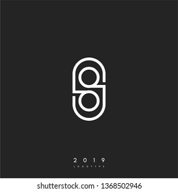 abstract geometric rounded long capsule circle modern lines OO logo letter design concept