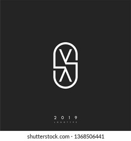 abstract geometric rounded long capsule circle modern lines VV logo letter design concept