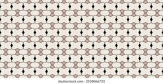 Abstract geometric rounded tile pattern. Creative cute illustration. Seamless  contemporary style pavement texture in vector. Art deco pattern for digital and print backdrop. Chocolate Mousse 001