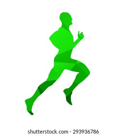 Abstract geometric runner silhouette