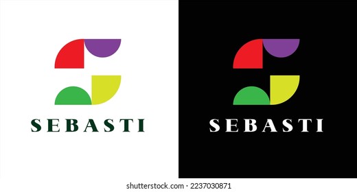 Resumen del logotipo de la letra S geométrica