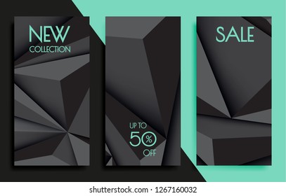 Abstract geometric sale banners