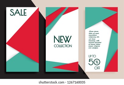 Abstract geometric sale banners