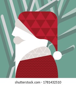 Abstract Geometric santa claus vector