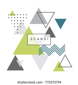 Abstract geometric scandinavian pattern. Modern and stylish scandi poster, cover, card design.