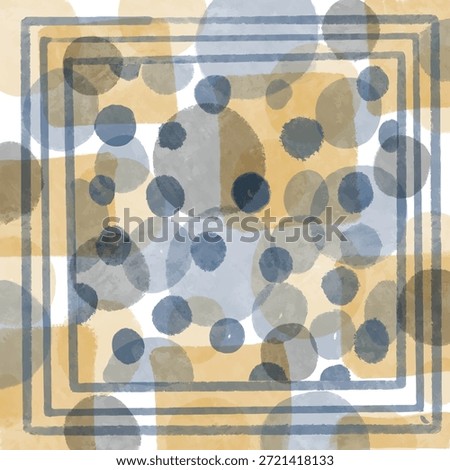 Abstract geometric scarf design with overlapping circles and soft textured shapes in neutral earthy tones. Modern minimalist vector pattern suitable for silk scarf, hijab, shawl, fashion accessories, textile printing, and contemporary fabric design