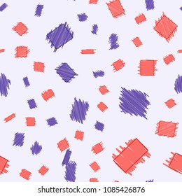 Abstract geometric 
scribble seamless pattern. Trendy bright colors.
