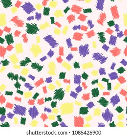 Abstract geometric 
scribble seamless pattern. Trendy bright colors.
