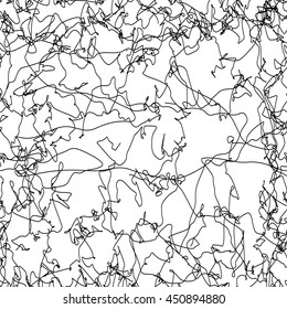 Abstract geometric scribble seamless texture vector on white