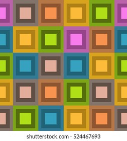 Abstract Geometric Seamless Background With Colorful Squares