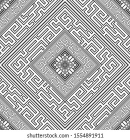 Abstract geometric seamless background consisting of lines and squares patterns. Decorative backdrop.