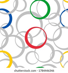 abstract geometric seamless background with gray and colorful rings