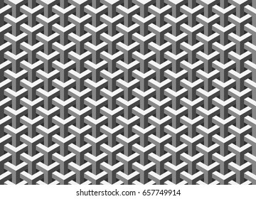 Abstract geometric seamless background - grayscale shapes in vector