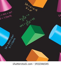 Abstract Geometric Seamless Background. High Saturated Gradients. Different Geometrical Shapes