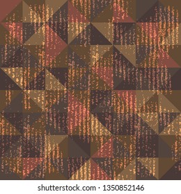 Abstract geometric seamless background made in coffee colors. Vector illustration. Design element for wallpaper, wrapping paper or fabric.