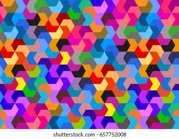 Abstract geometric seamless background - multi-colored shapes (camouflage) in vector