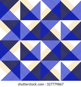 Abstract geometric seamless background , plaid, stripes, triangle. Fabric textiles.