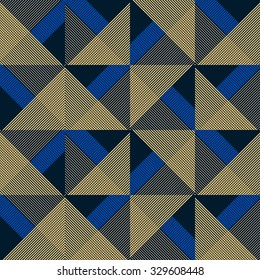 Abstract geometric seamless background , plaid, stripes, triangle. Fabric textiles.