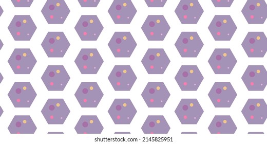 Abstract geometric seamless background with purple hexagons. vector illustration