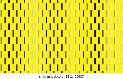 abstract geometric seamless black double line vertical pattern on yellow.