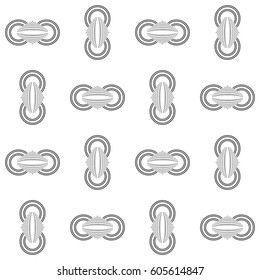 Abstract geometric seamless black pattern on white isolated background in vector. Elegant design for any use