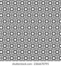 abstract geometric seamless black polygon pattern art.
