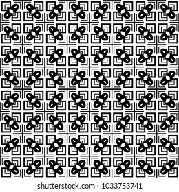 Abstract geometric seamless black and white pattern. Template for design. Vector illustration