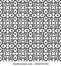 Abstract geometric seamless black and white pattern. Template for design. Vector illustration