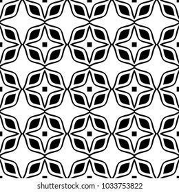 Abstract geometric seamless black and white pattern. Template for design. Vector illustration