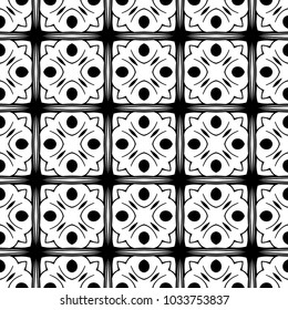 Abstract geometric seamless black and white pattern. Template for design. Vector illustration