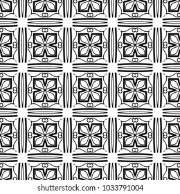 Abstract geometric seamless black and white pattern. Template for design. Vector illustration
