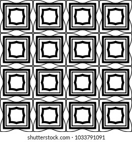 Abstract geometric seamless black and white pattern. Template for design. Vector illustration
