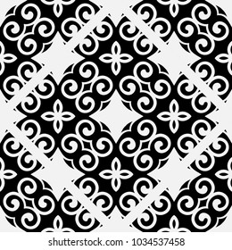 Abstract geometric seamless black and white pattern. Template for design. Vector illustration