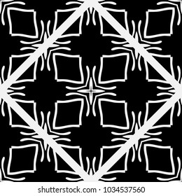 Abstract geometric seamless black and white pattern. Template for design. Vector illustration