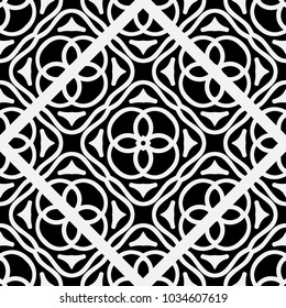 Abstract geometric seamless black and white pattern. Template for design. Vector illustration