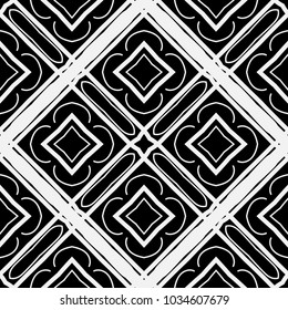 Abstract geometric seamless black and white pattern. Template for design. Vector illustration