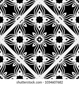 Abstract geometric seamless black and white pattern. Template for design. Vector illustration