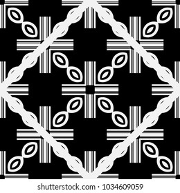 Abstract geometric seamless black and white pattern. Template for design. Vector illustration
