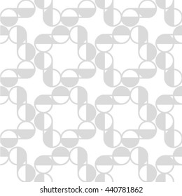 Abstract geometric seamless black and white style pattern with circle.
