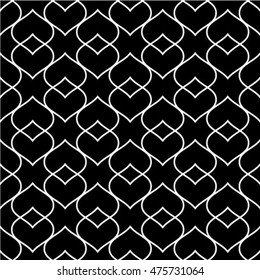 Abstract geometric seamless black and white style pattern.