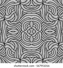 Abstract geometric seamless black and white pattern.