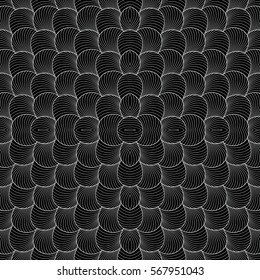Abstract geometric seamless black and white pattern.