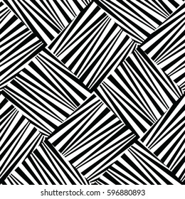 Abstract geometric seamless black and white pattern.