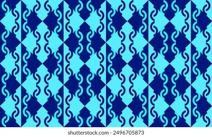 abstract geometric seamless blue pattern background. Repeat geometric ethnic pattern. decorative fabric clothing fashion element card design