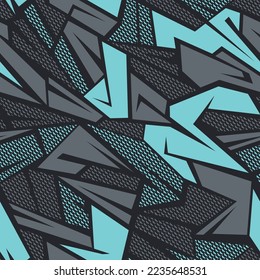 Abstract geometric seamless camo pattern. Modern sport camouflage urban trendy ornament for fabric and fashion print. Vector background.