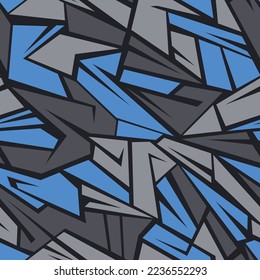 Abstract geometric seamless camo pattern. Modern sport camouflage urban trendy ornament for fabric and fashion print. Vector background.