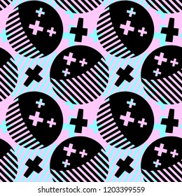 Abstract geometric seamless circles pattern,sportswear print, youth  bright dynamic geometric motif, graffiti style of modern knitwear, swimwear, leggings